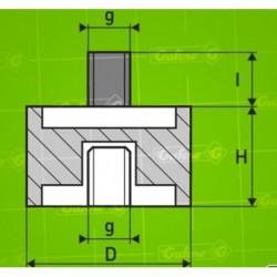 Silentblok B - D150 - H75 - M20/41mm x M20