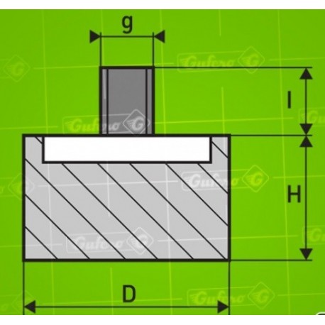 Silentblok D - D10 - H5 - M5/10mm