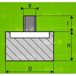 Silentblok D - D10 - H6 - M3/6mm