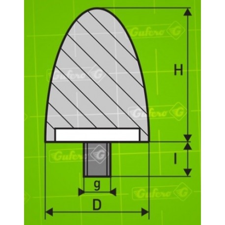 Silentblok F - D30 - H36 - M8/23mm