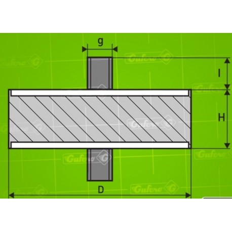 Silentblok AH 14.01 - D90 - B60 - H38 - M12/27mm